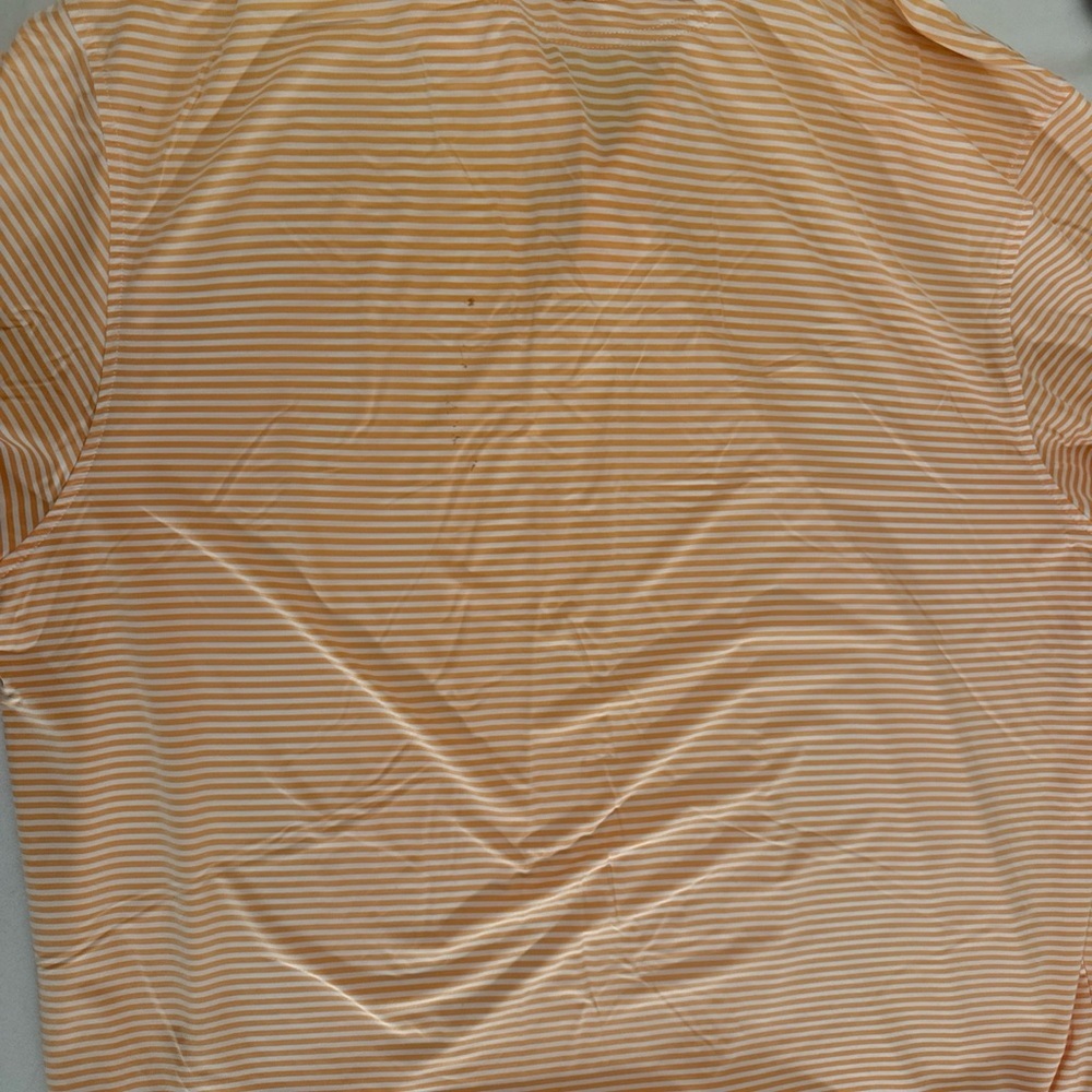 Footjoy Shirt Mens Extra Large Orange Striped Performance Polo Golf - Picture 7 of 9